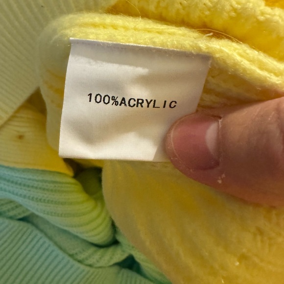 QUEEN OF SPARKLES Mint and Yellow Bunny Cardigan - Picture 4 of 5